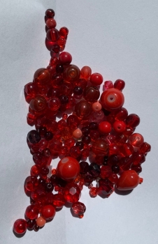 Glasperlenmischung rot